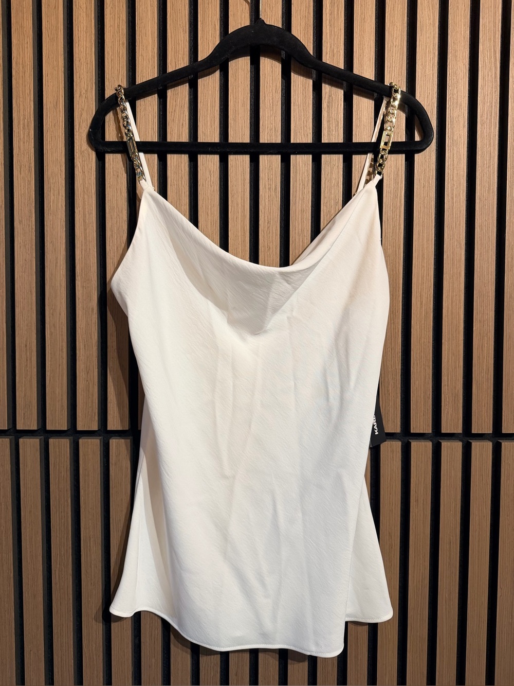 Karl Lagerfeld Cowl Neck Gold Chain Tank